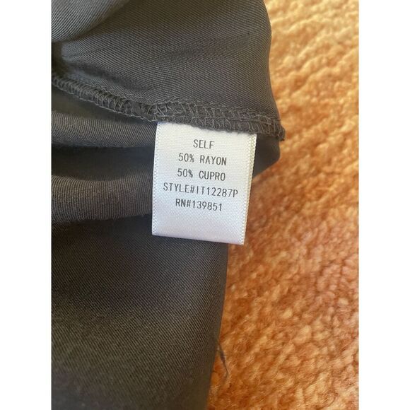 ODDY EMBROIDERED WAIST TIE CUPRO BLEND BLACK WOMEN LONG SLEEVE BLOUSE XL - Picture 5 of 7